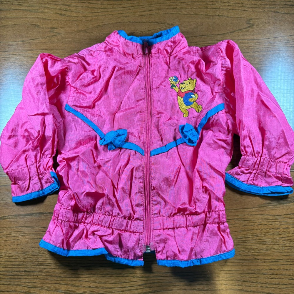 Kids Winnie the Pooh‎ Pink Nylon Jacket 24 Months Embroidered Track Windbreaker